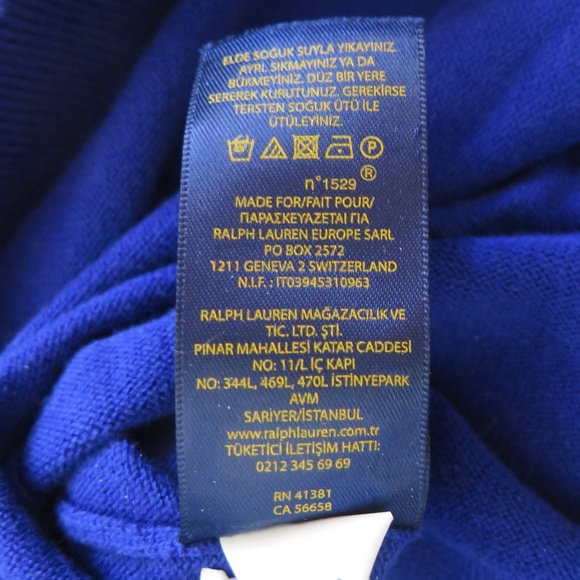 Polo Ralph Lauren Royal Blue V-neck Sweater - Corduroy Elbow Patches - Picture 10 of 11